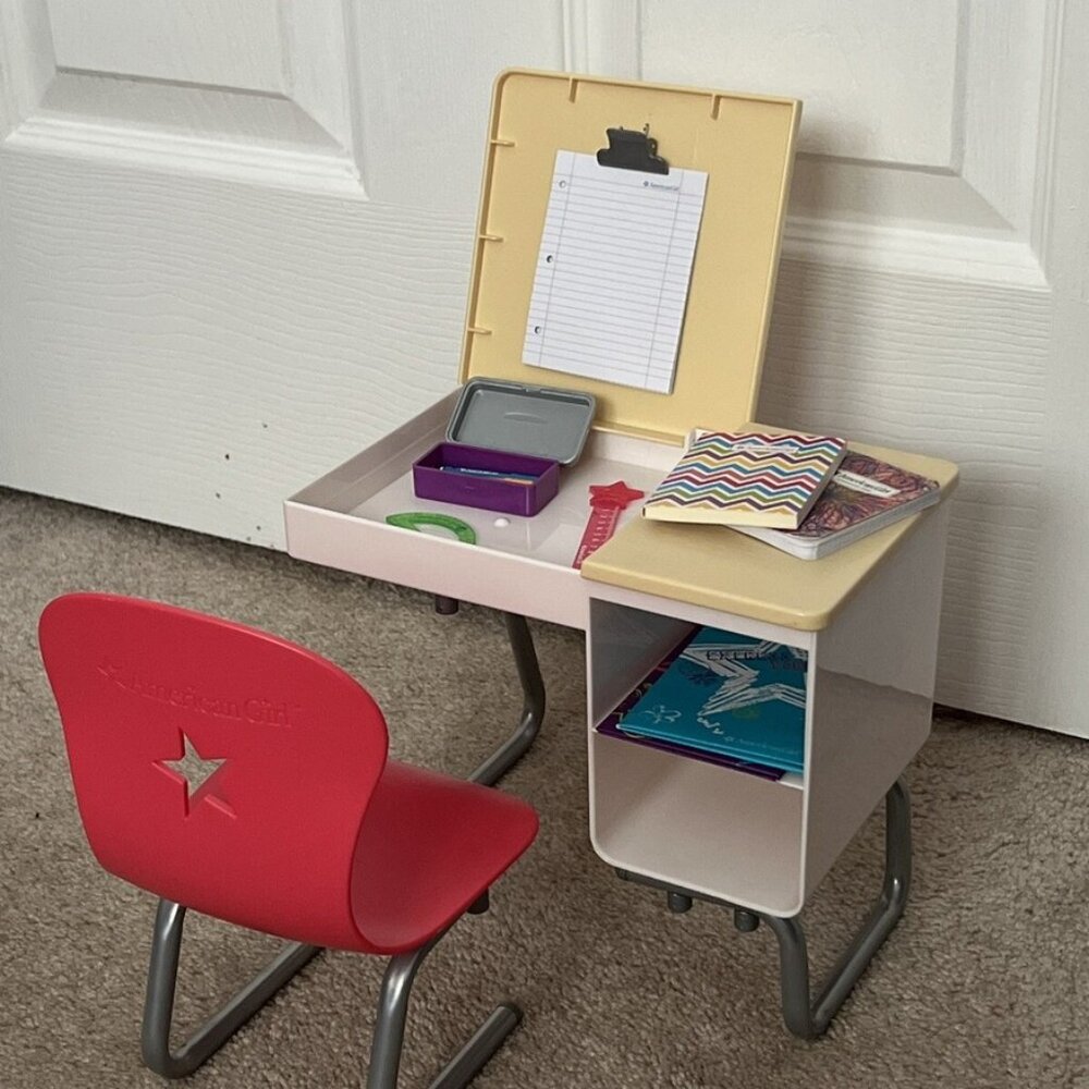 American Girl Doll Flip-Top Desk Set Truly Me School Student w accessories